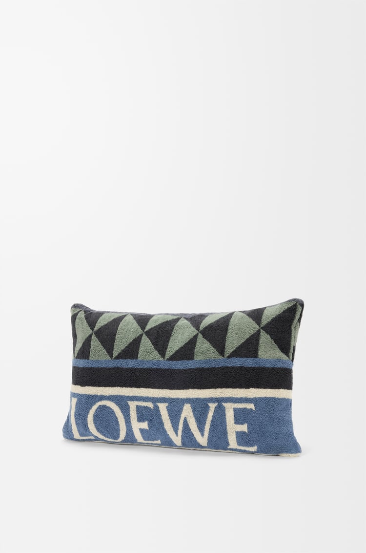 LOEWE Cojín en algodón Azul Marino/Multicolor