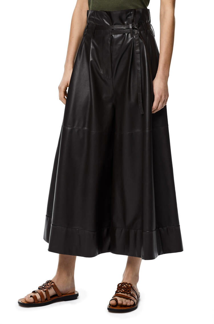 LOEWE Belted culotte trousers in nappa Black/Brown