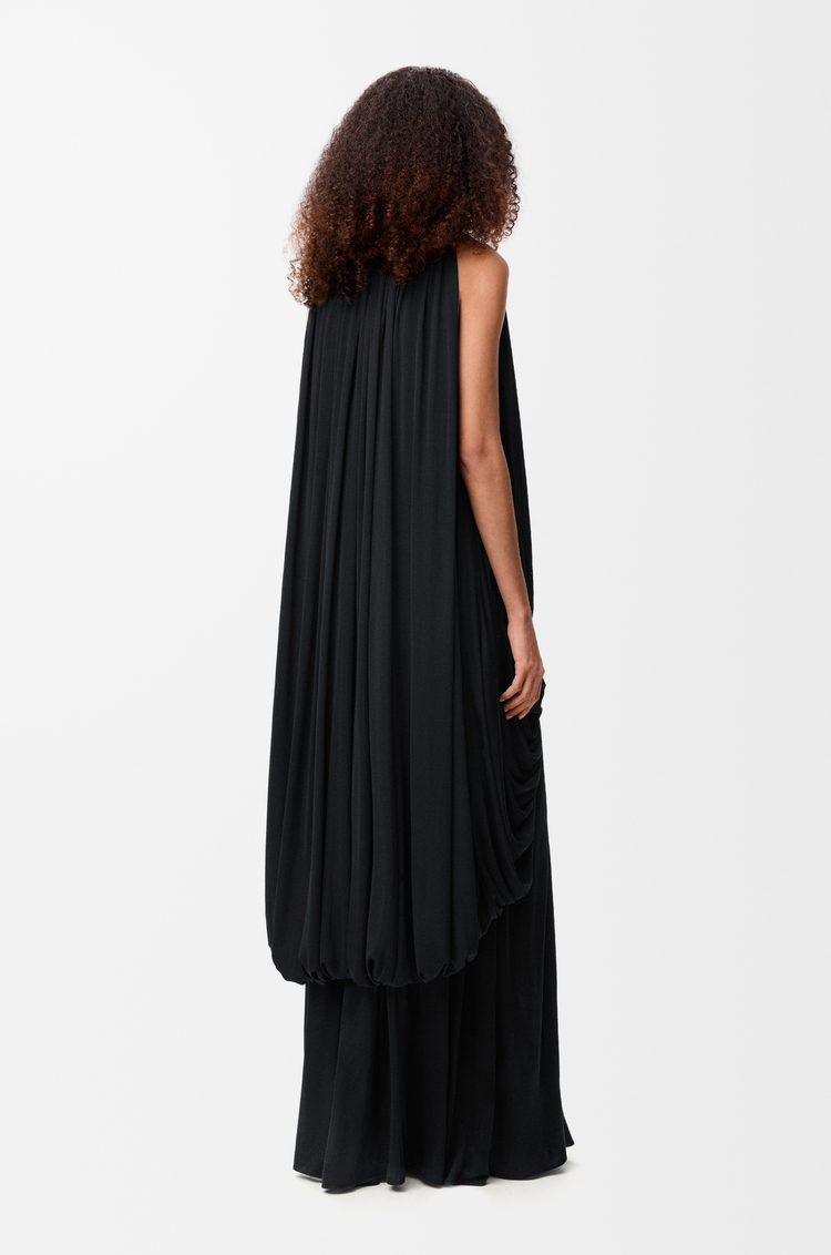 LOEWE Draped dress in silk Black