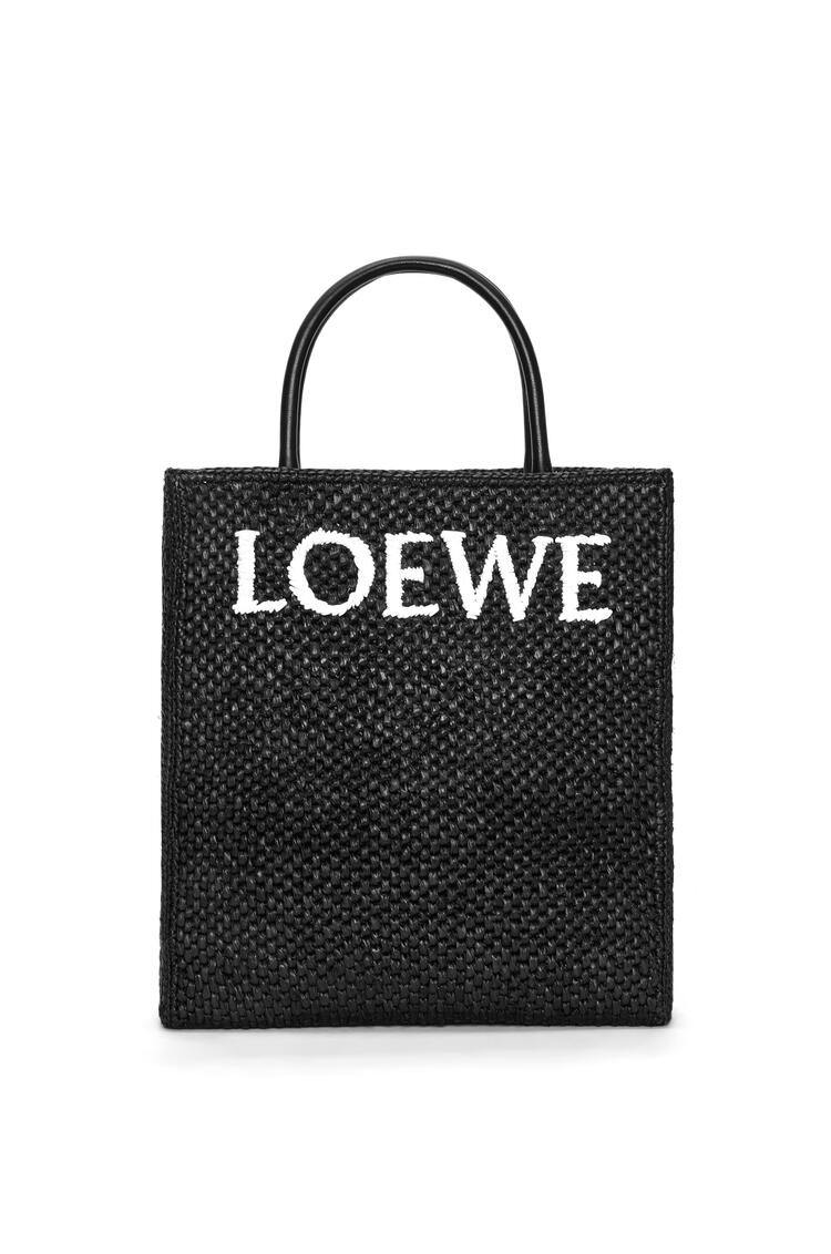 LOEWE Bolso Standard Tote A4 en rafia Negro/Blanco