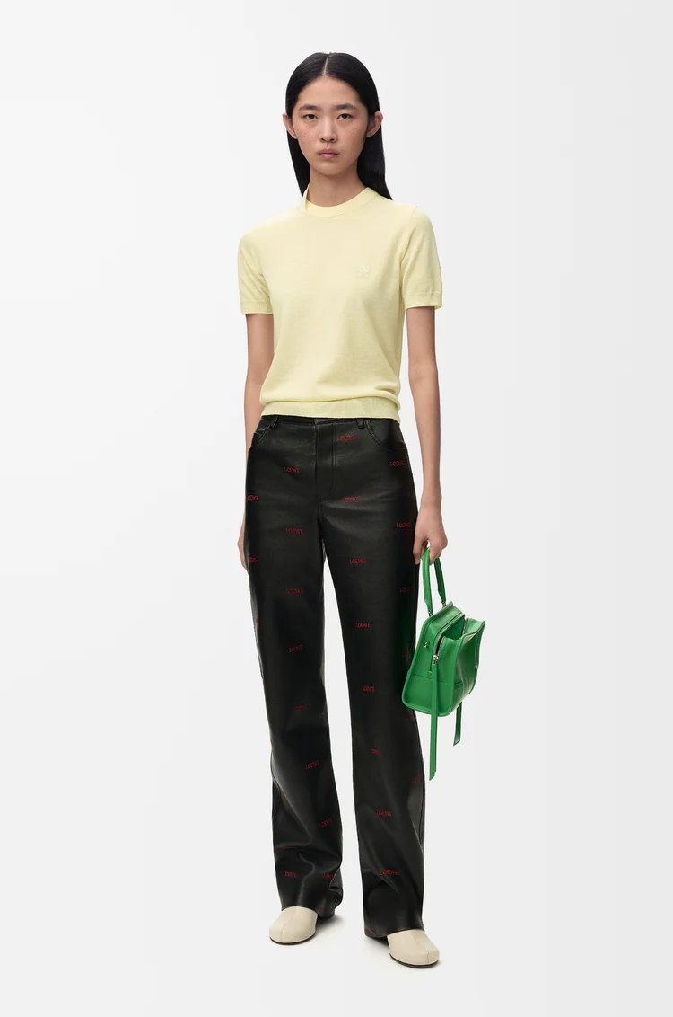LOEWE Top en lana merina Amarillo Claro/Blanco