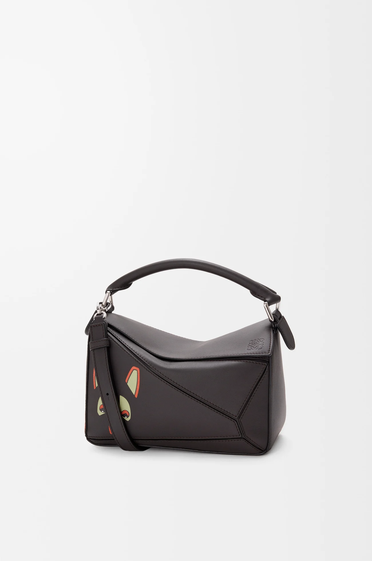 LOEWE Futurist Cat small Puzzle bag in classic calfskin Dark Taupe