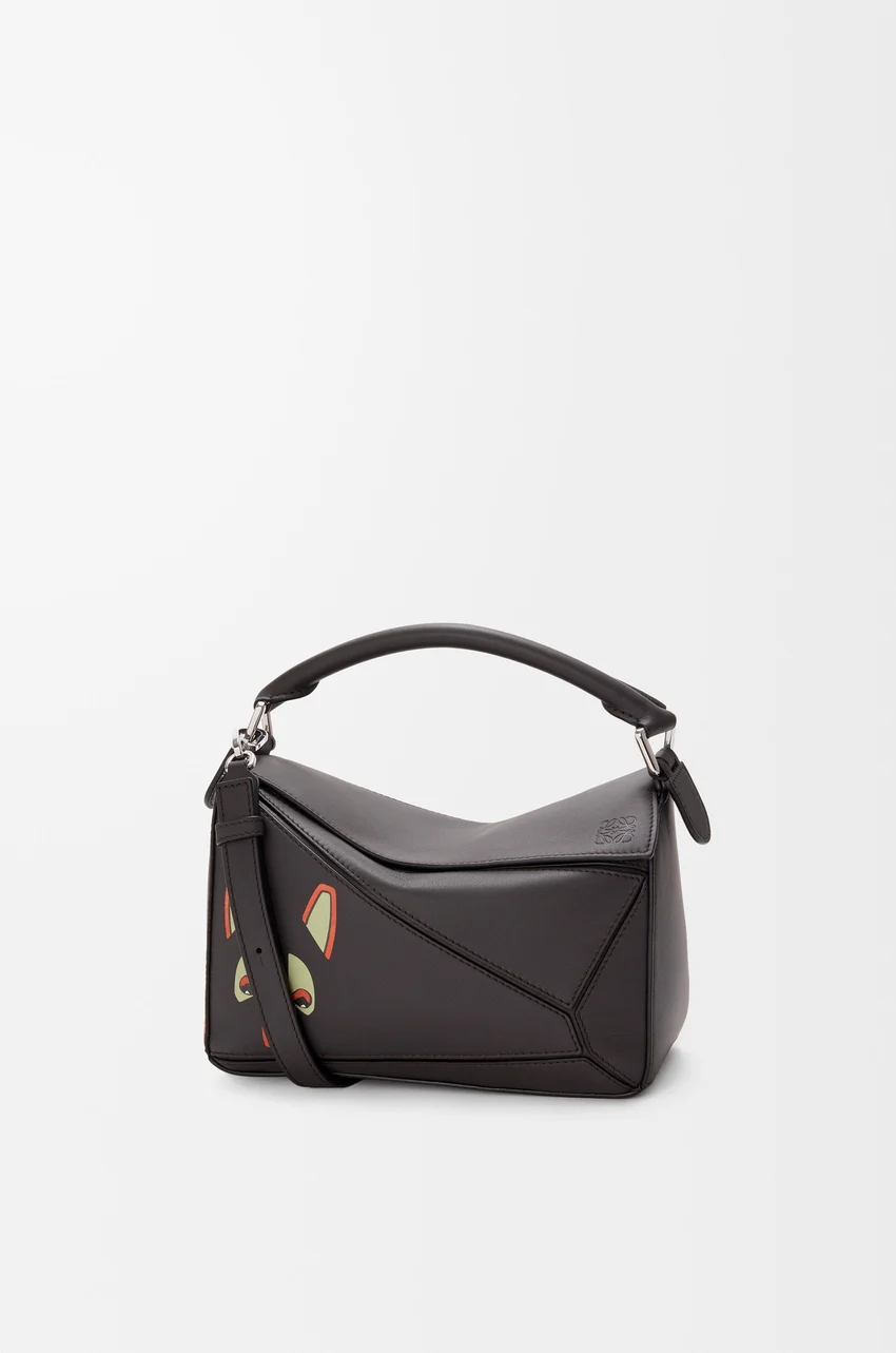 Futurist Cat small Puzzle bag in classic calfskin