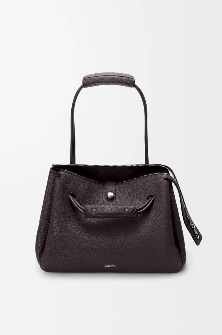 LOEWE Large Madrid bag in supple grained calfskin Dark Ebony
