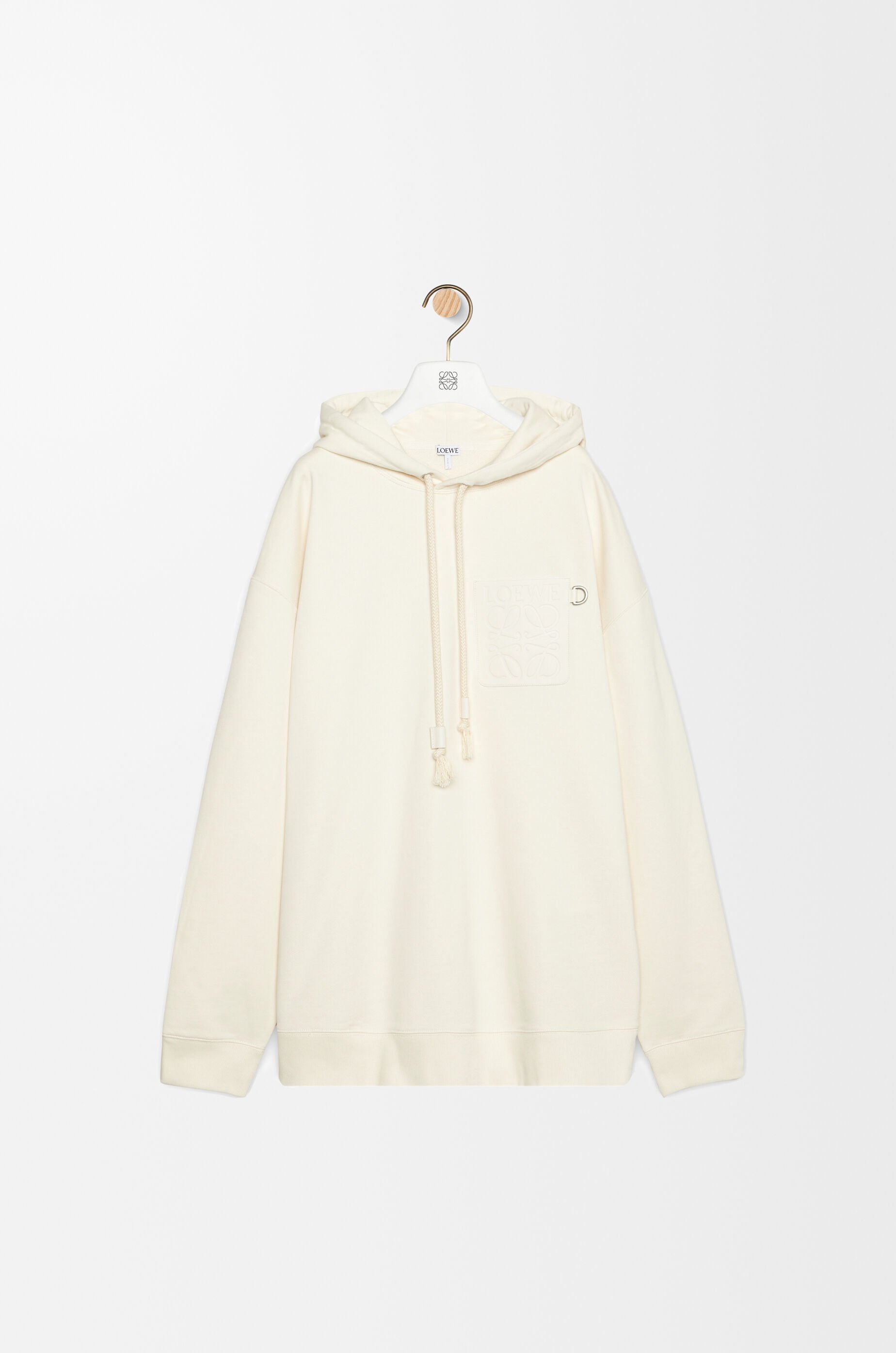 Relaxed fit hoodie in cotton White - LOEWE