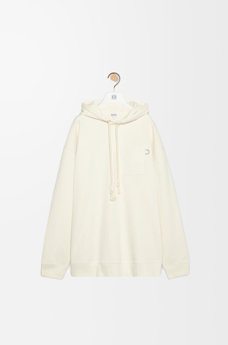LOEWE Relaxed fit hoodie in cotton White Ash
