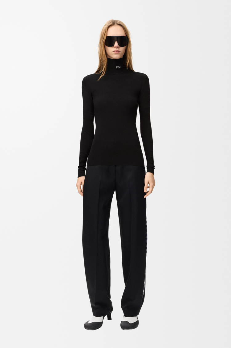 LOEWE Top en mezcla de viscosa Negro