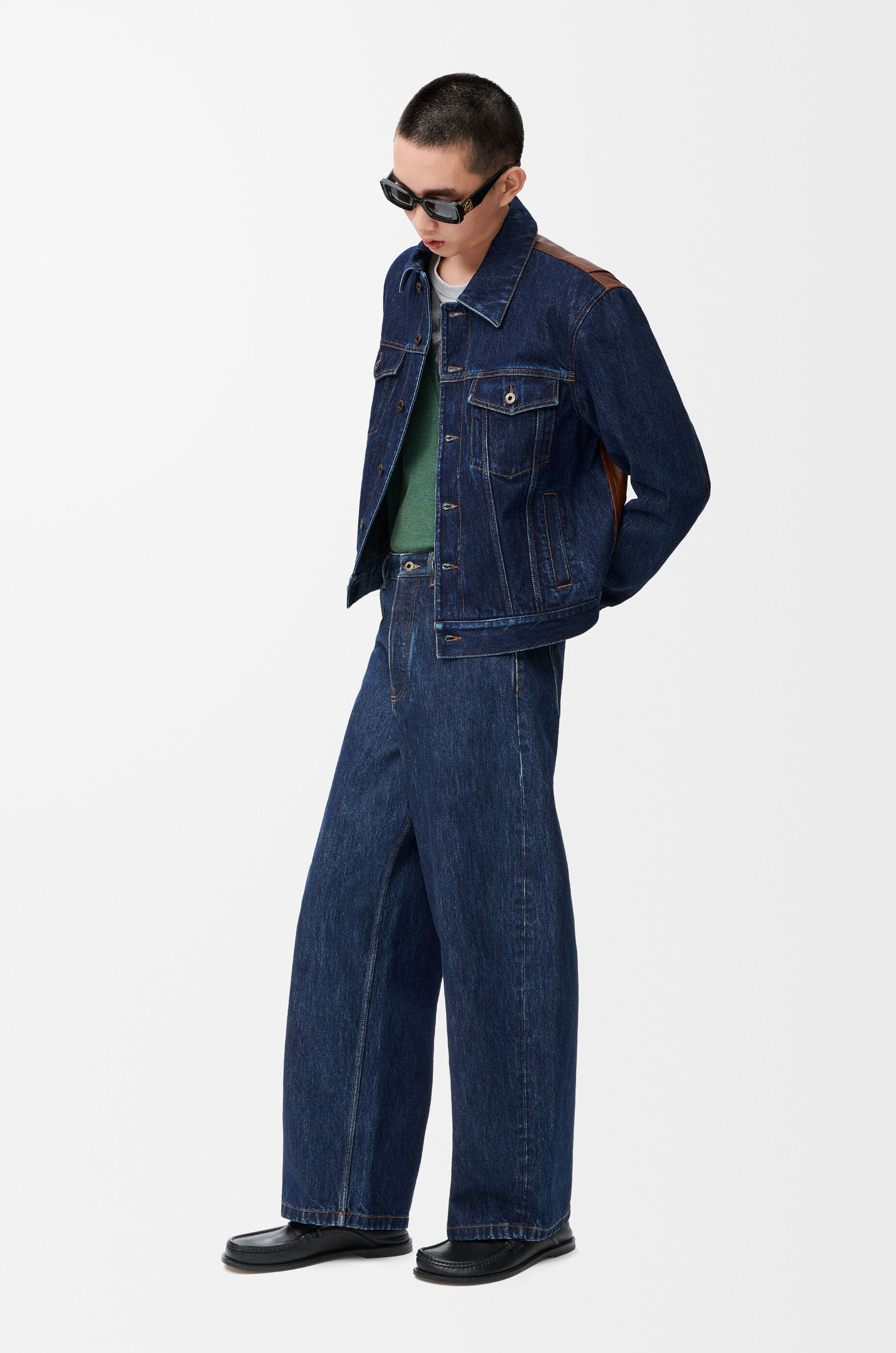 ハイブリッド ジャケット（デニム&ナパカーフ） ブルー - LOEWE