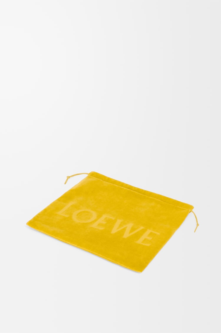 LOEWE Medium Drawstring pouch in terrycloth Yellow