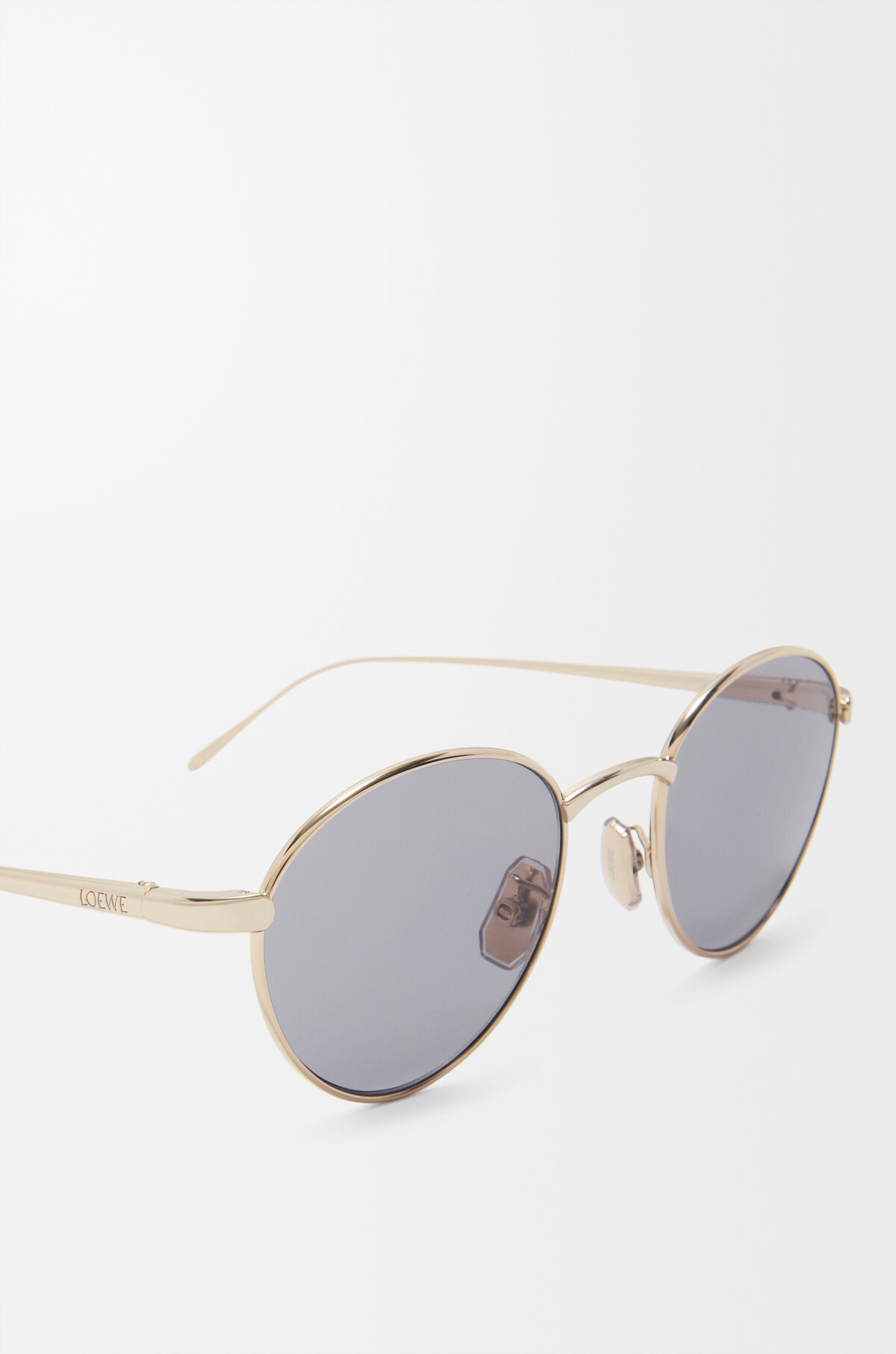 Loewe Gray Round Sunglasses with Gold Emblem Loewe - Anagram round sunglasses Loewe main image 3