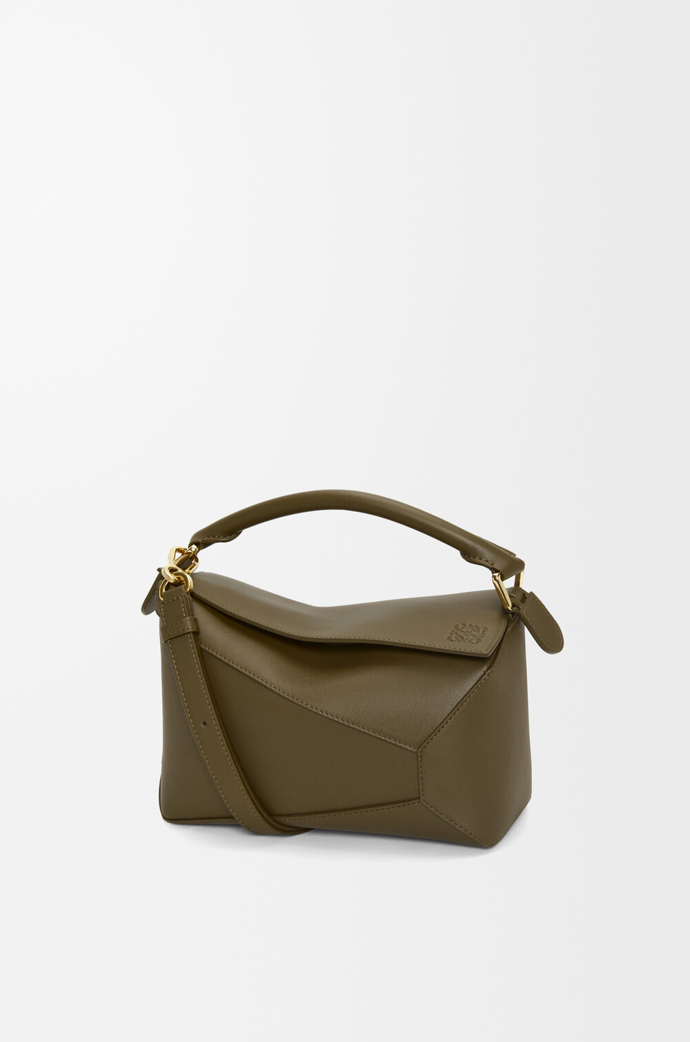 Small Puzzle Edge bag in classic calfskin Green LOEWE