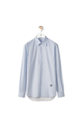 LOEWE 棉质拼布条纹衬衫 淡蓝色/白色 plp_rd