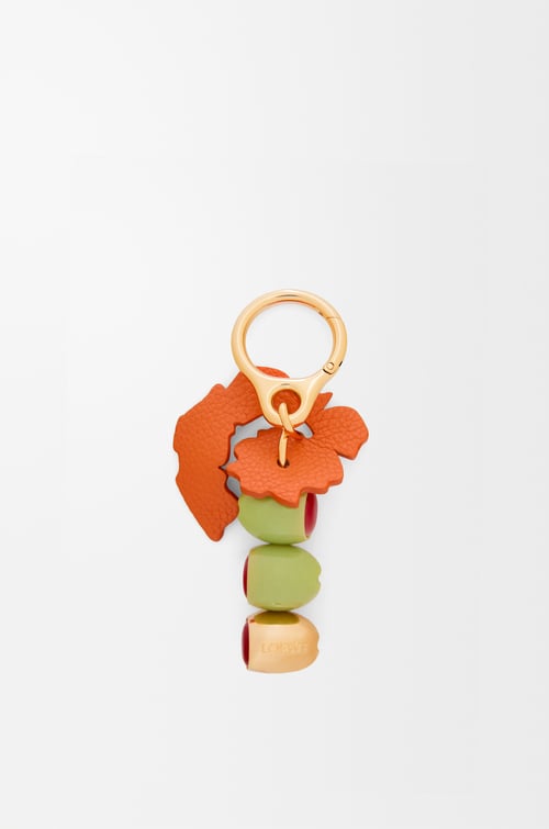 LOEWE 橄欖吊飾 綠色/金色