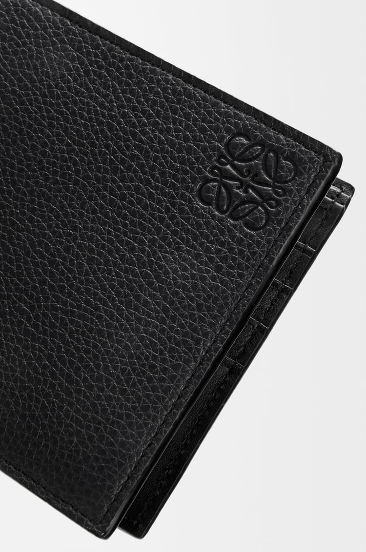 LOEWE Portefeuille à deux volets en cuir de veau grainé souple Noir