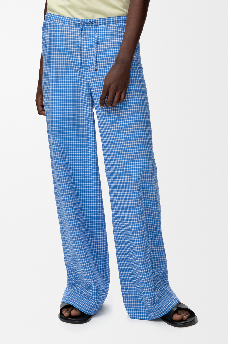 LOEWE 棉质抽绳长裤 蓝色/白色