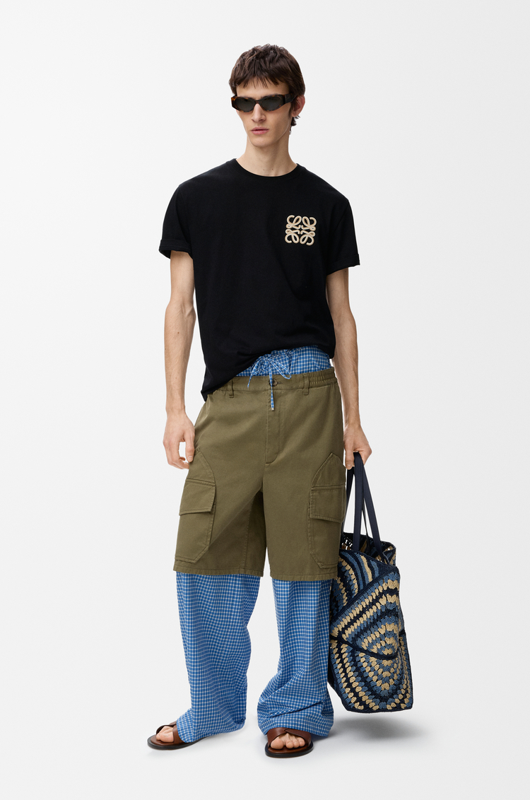 LOEWE Pantalón corto cargo en algodón Verde Caqui