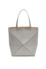 LOEWE XL Puzzle Fold Tote in shiny calfskin Pearl Grey
