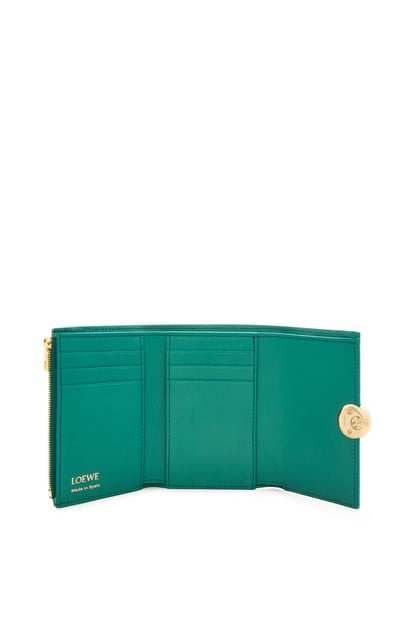 LOEWE Pebble small vertical wallet in shiny nappa calfskin Emerald Green plp_rd