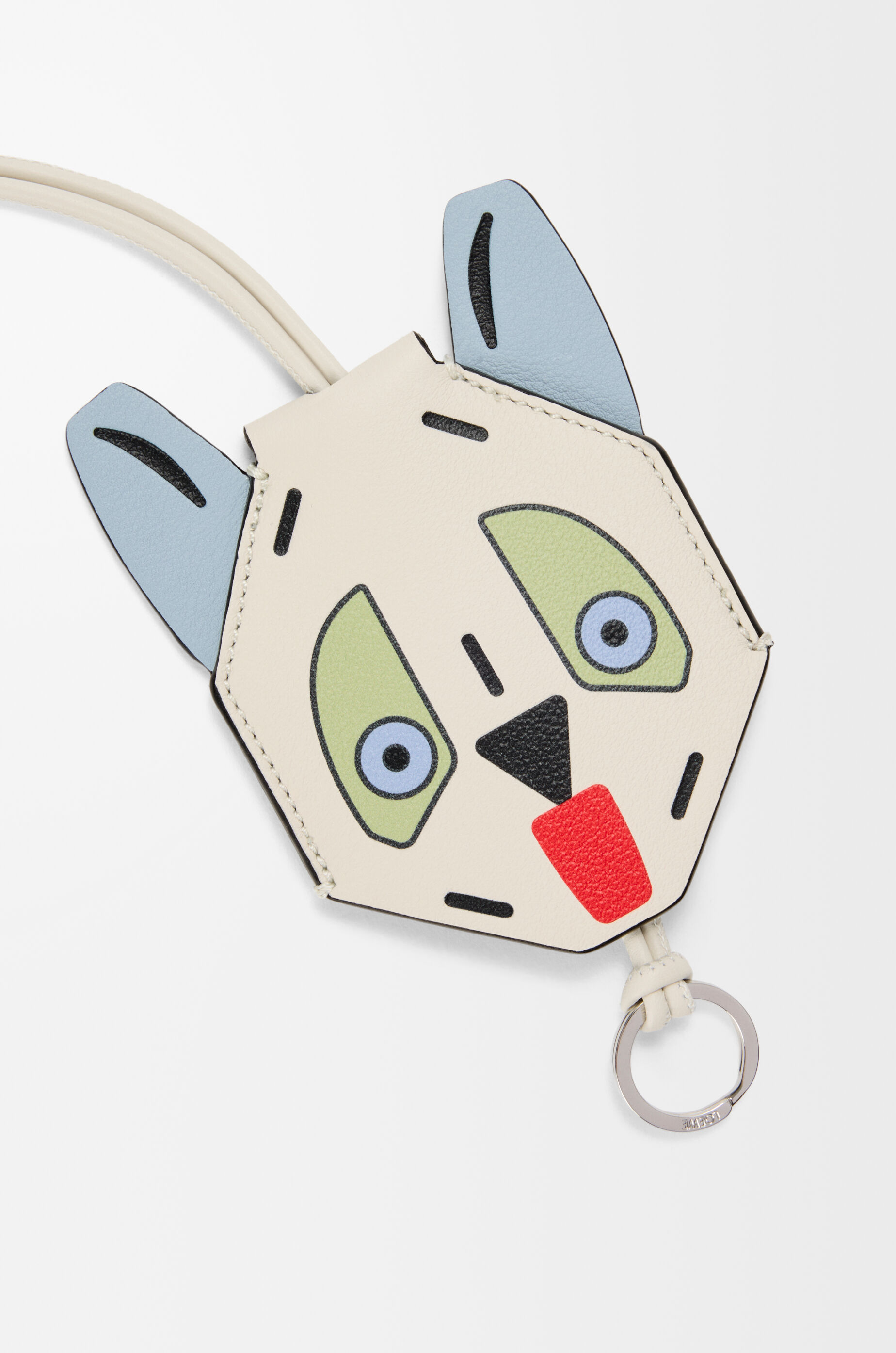 Futurist Cat keyfob in calfskin White - LOEWE Japan official website