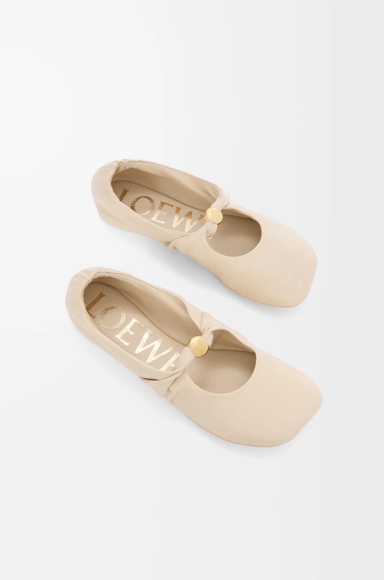 LOEWE Pebble Soft ballerina in nappa lambskin Dough