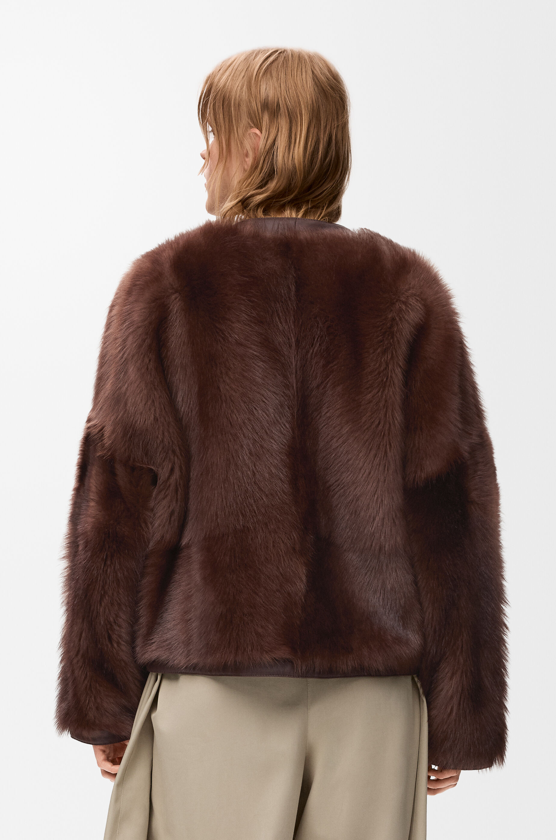 Cardigan in shearling Brown - LOEWE USA Official Website
