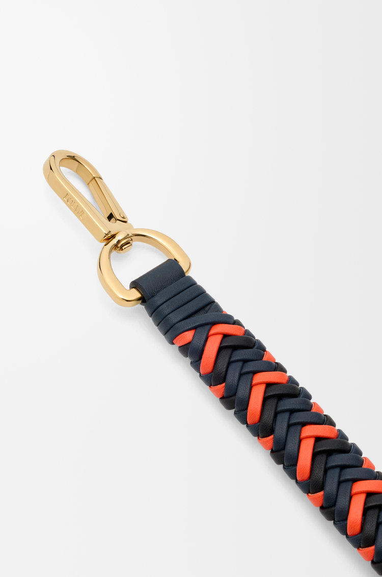 LOEWE Correa tejida en piel Azul/Naranja