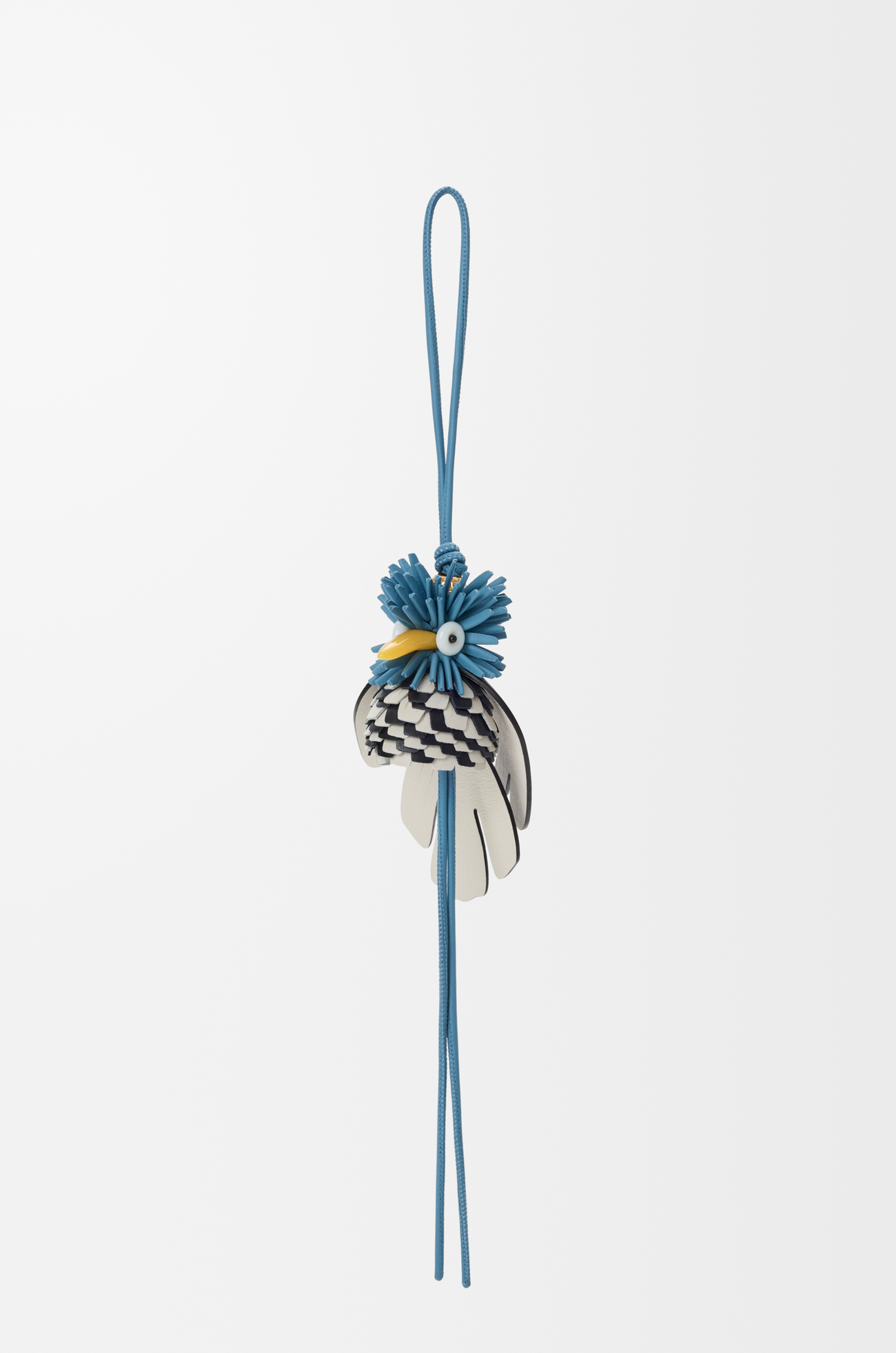 LOEWE Charm Hoopoe Bird en piel de ternera clásica Azul/Negro