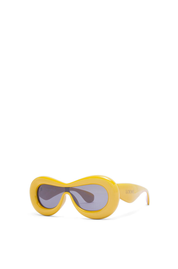 LOEWE 醋酸纖維充氣面罩式太陽眼鏡 黃