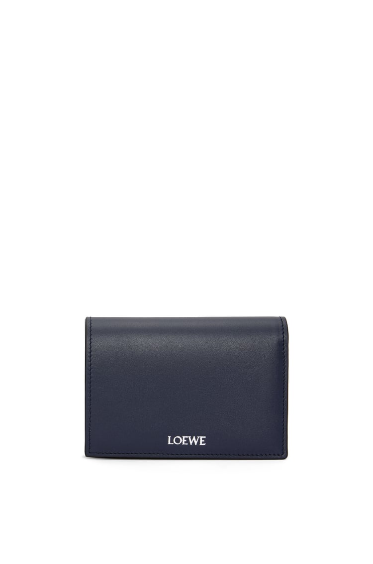 LOEWE Folded wallet in shiny nappa calfskin Deep Navy/Black