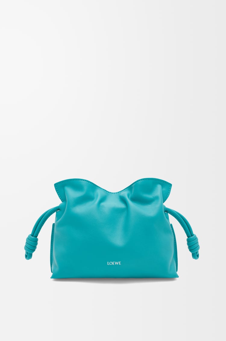 LOEWE Mini Flamenco clutch in nappa calfskin Deep Turquoise