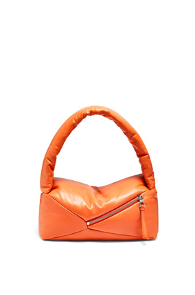 LOEWE Puffer Puzzle Hobo bag in shiny nappa lambskin Orange