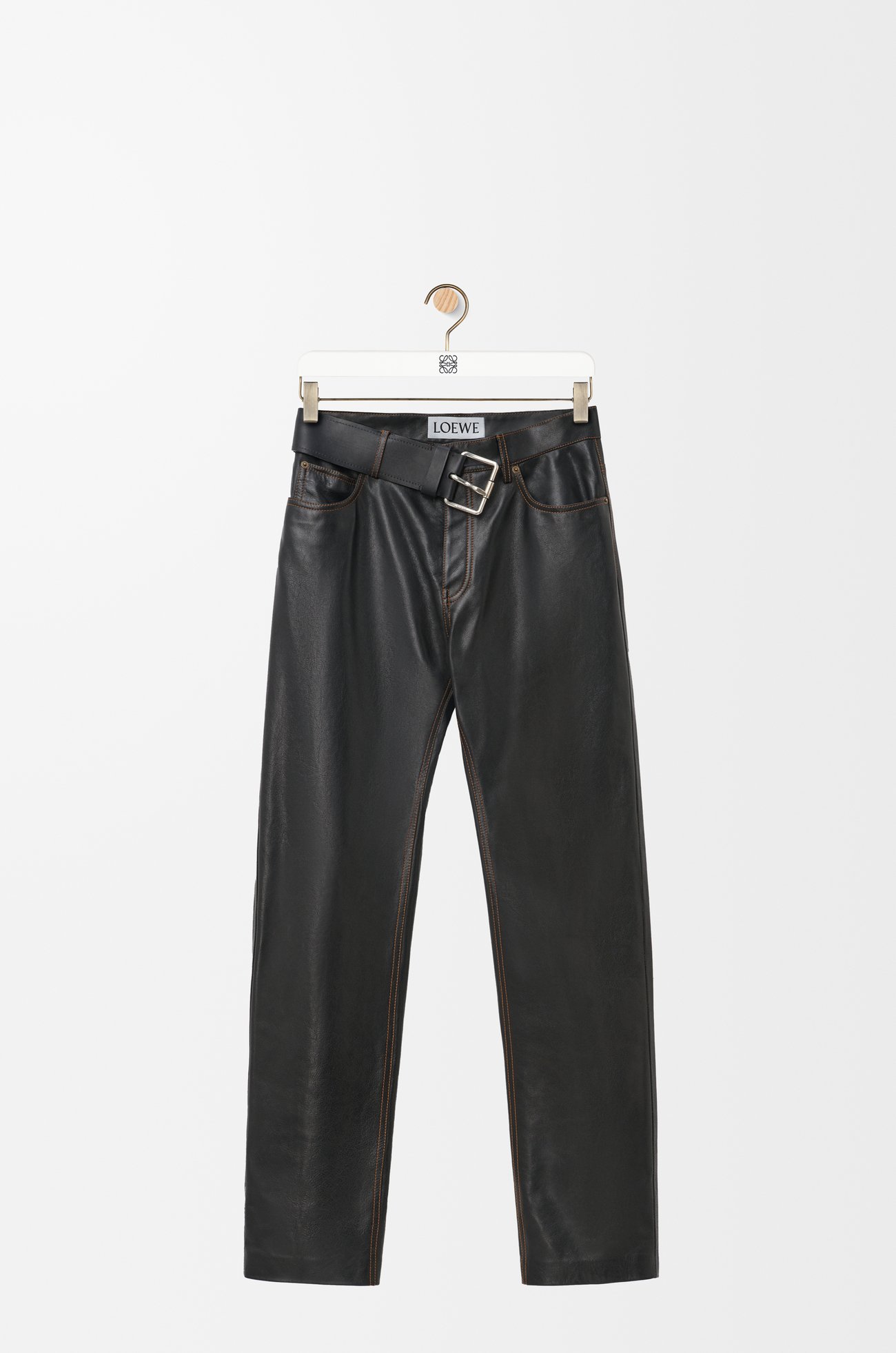 LOEWE Trousers in nappa calfskin Black