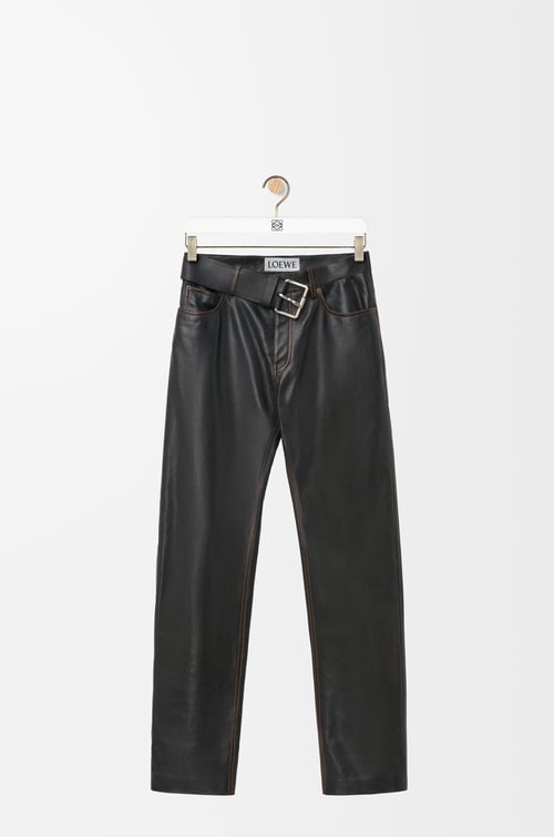 LOEWE Pantalón en piel napa de ternera Negro
