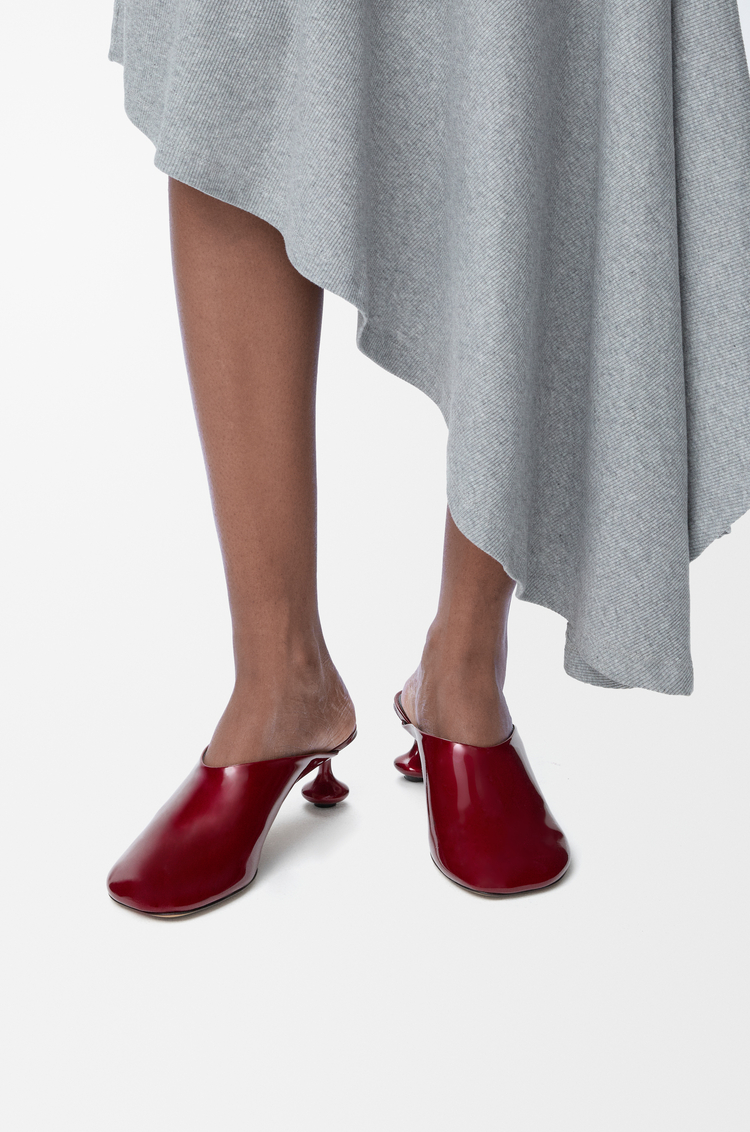LOEWE Toy mule in soft patent lambskin Dark Red