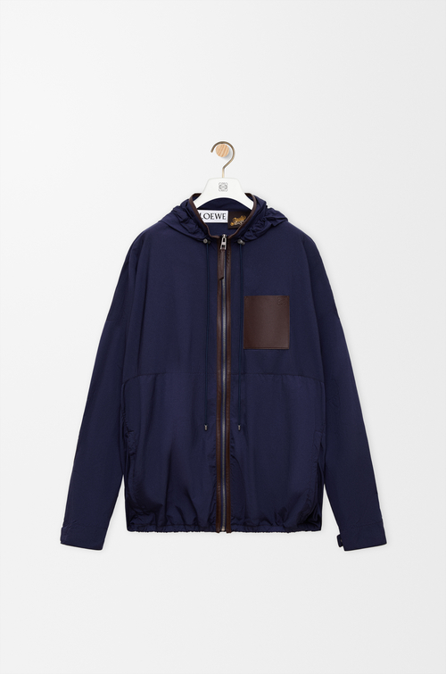 LOEWE 連帽夾克 海軍藍/棕色