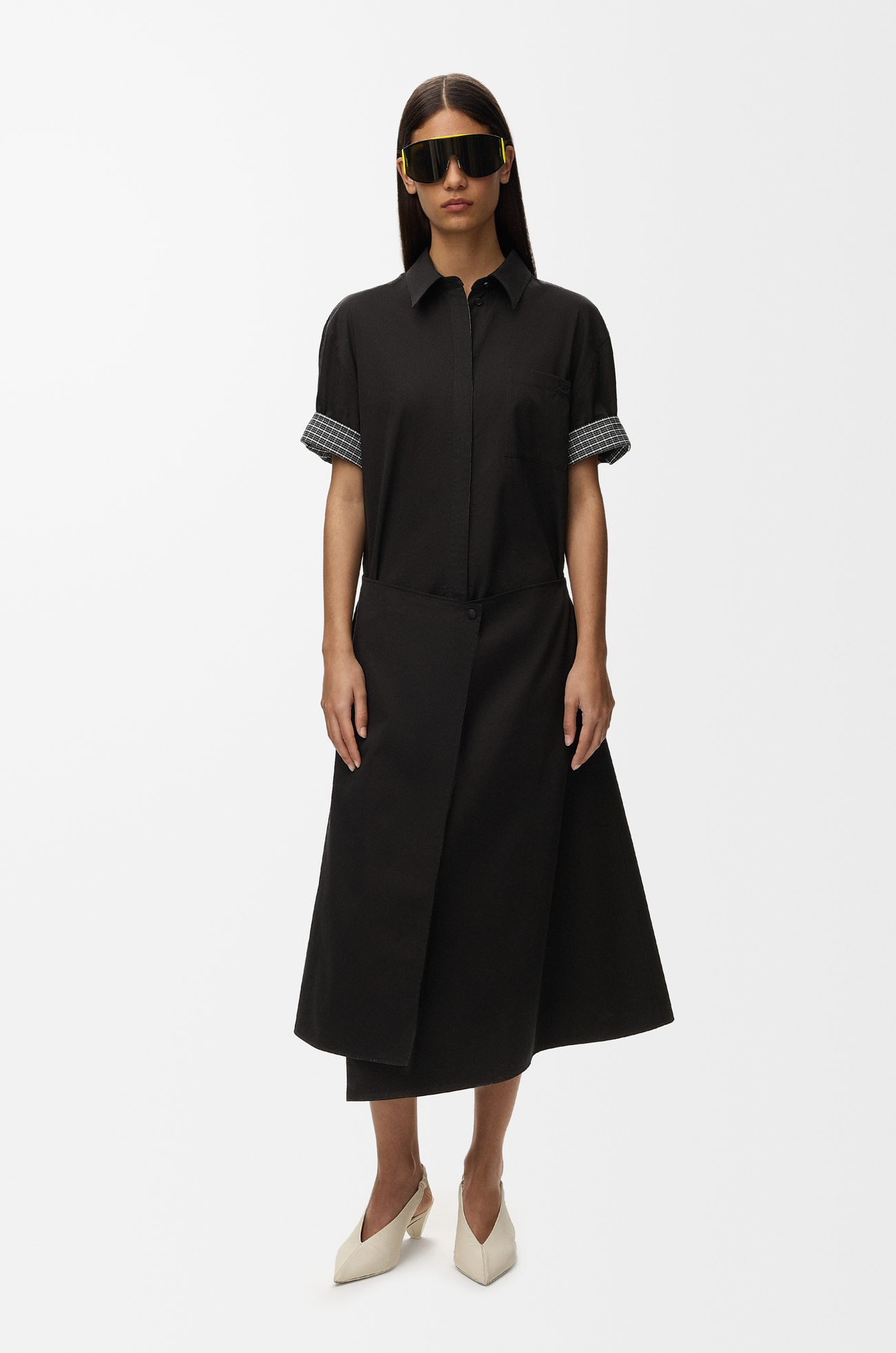 LOEWE Kleid aus Baumwolle und Seide Schwarz