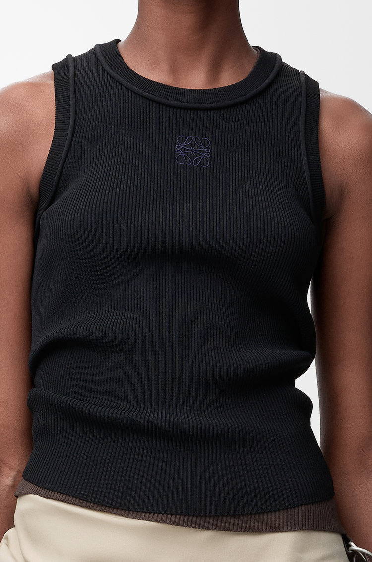 LOEWE Anagram tank top in stretch viscose Black
