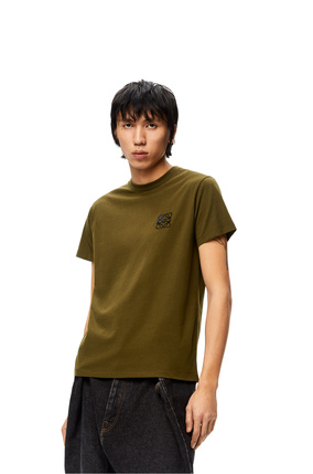 LOEWE Anagram T-shirt in cotton Dark Khaki Green plp_rd