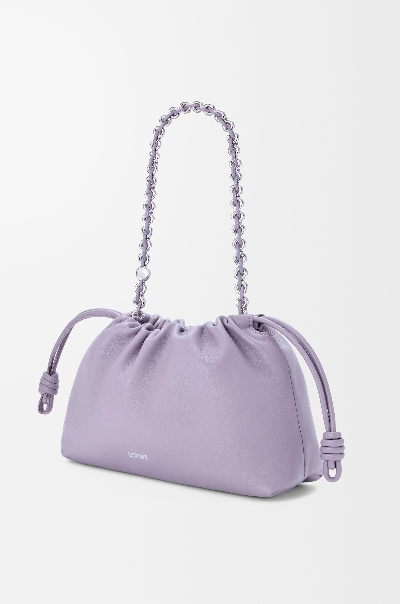 LOEWE Borsa Flamenco Purse media in morbida nappa di agnello Malva Sporco