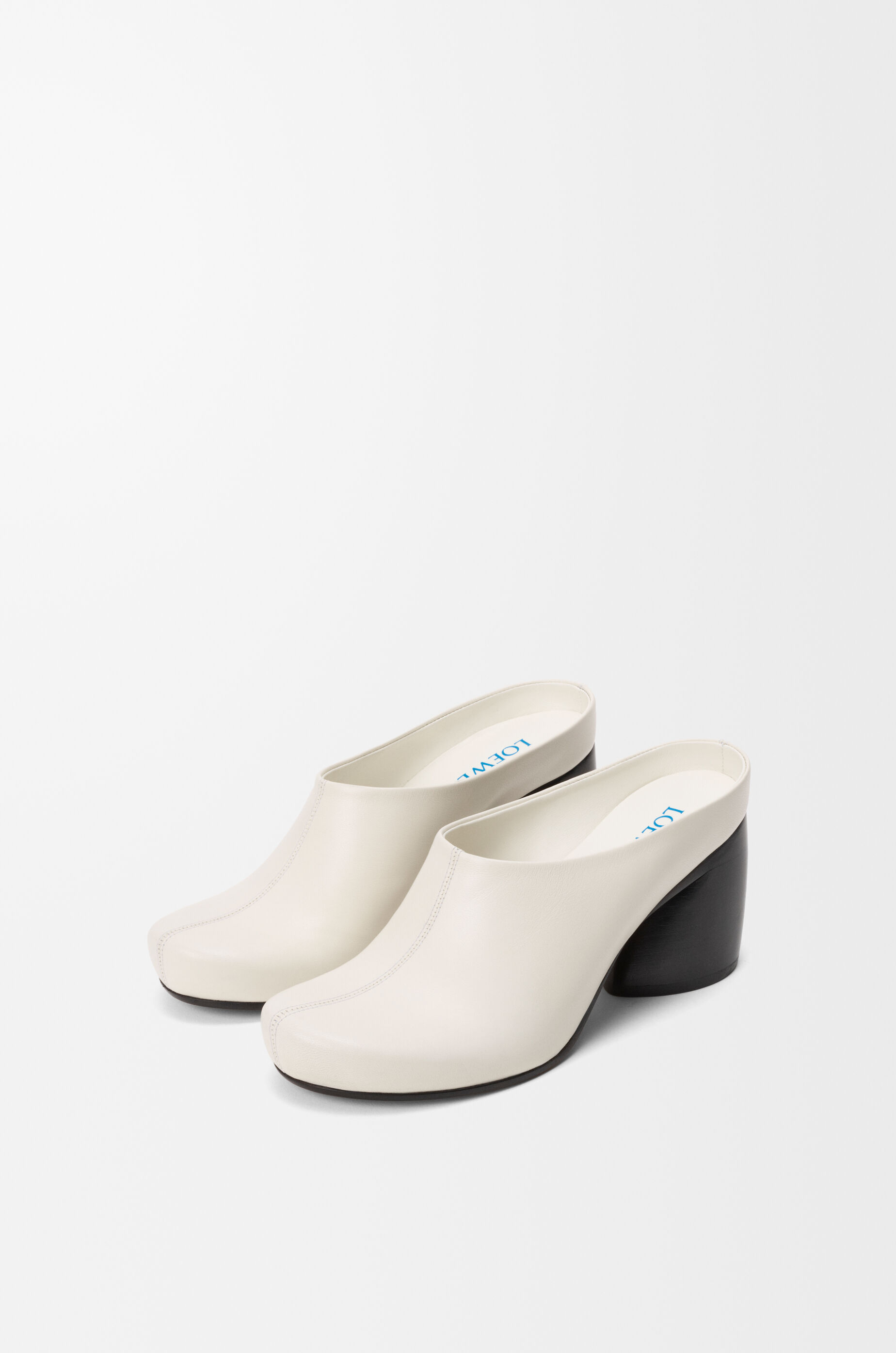 Oval mule in lambskin White - LOEWE APAC official website
