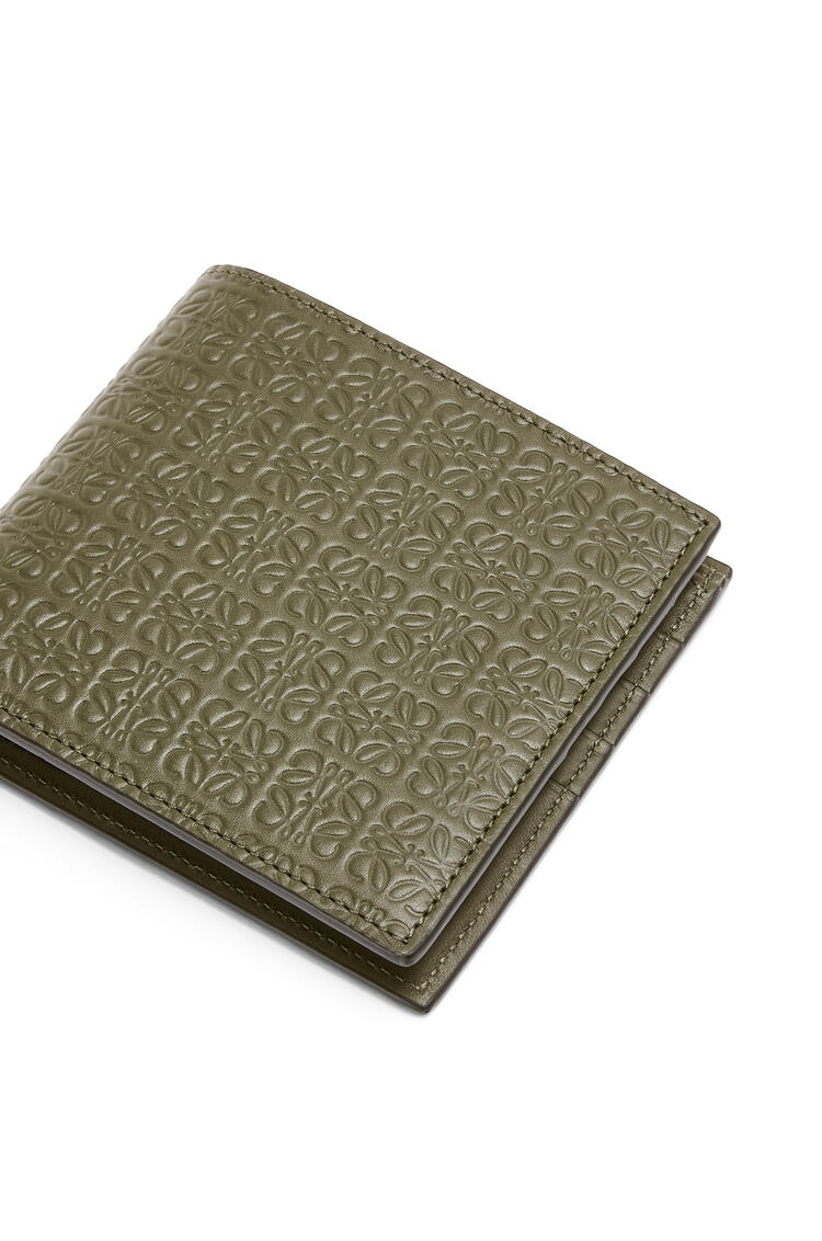LOEWE Repeat bifold wallet in embossed silk calfskin Autumn Green pdp_rd