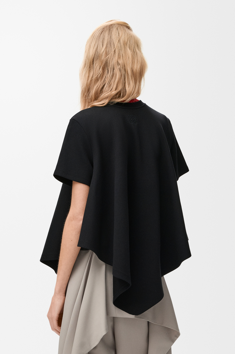 LOEWE T-shirt a mantella in misto cotone Nero