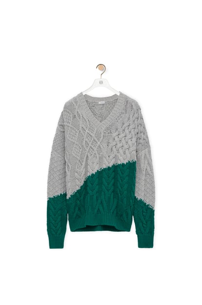 LOEWE Sweater in wool Grey/Green