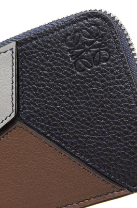 LOEWE Puzzle coin cardholder in classic calfskin Midnight Blue/Brunette