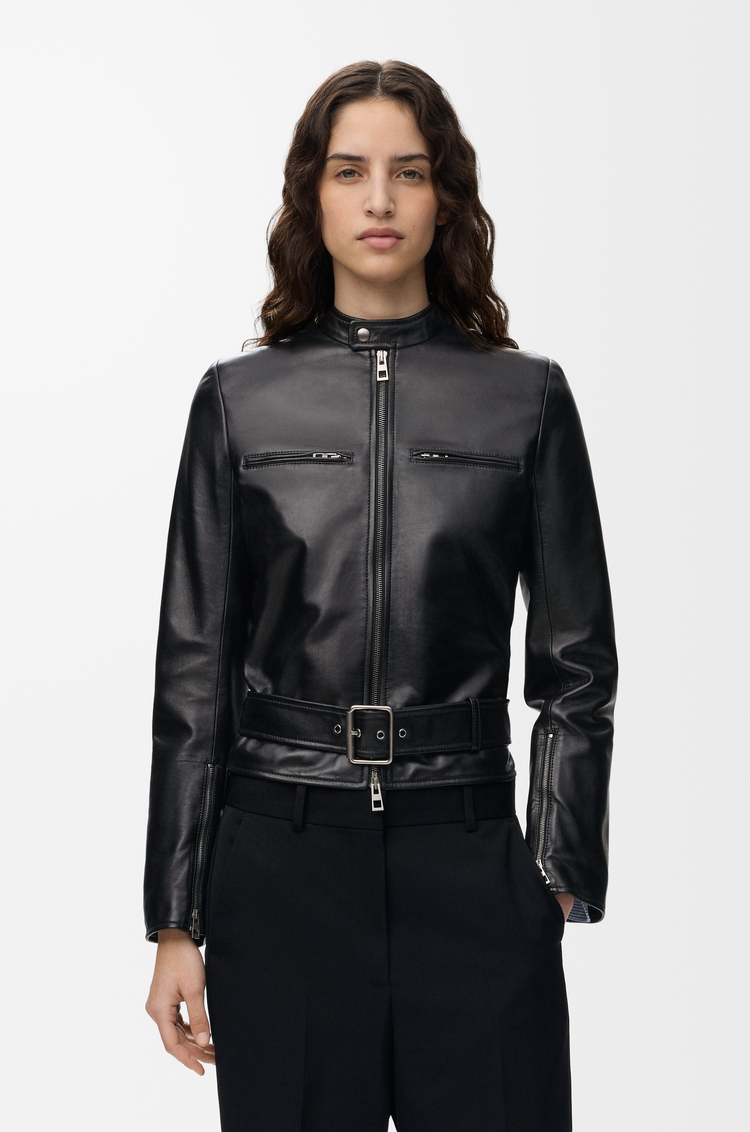 LOEWE Chaqueta biker en piel napa de cordero Negro