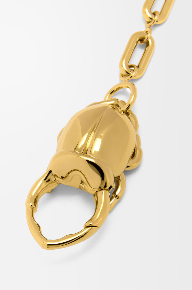 LOEWE Charm de mosquetón con escarabajo Dorado