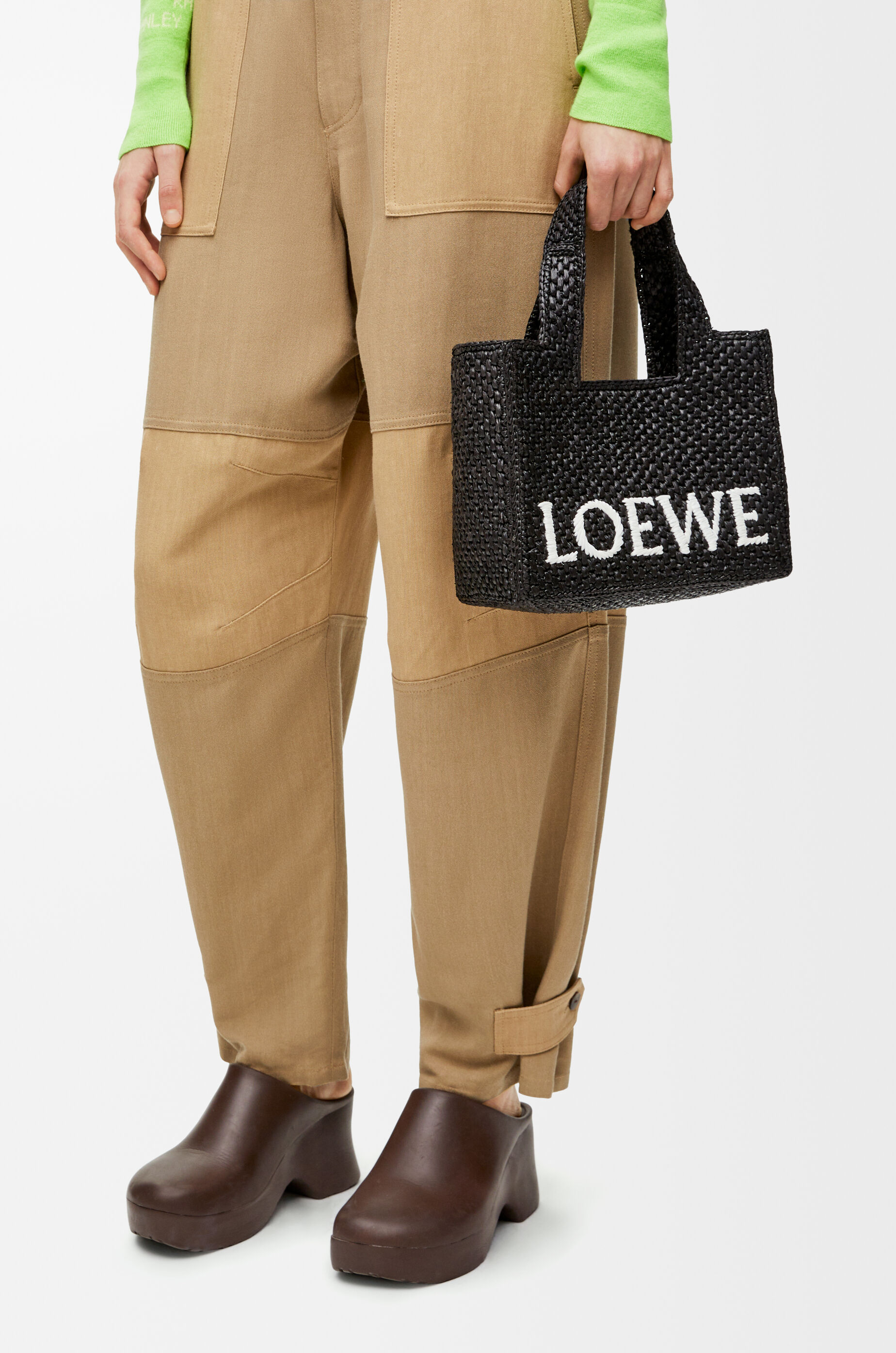 ロエベフォント トート スモール（ラフィア） ブラック - LOEWE