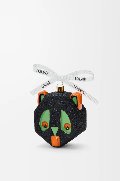 LOEWE Bola Futurist Cat en vidrio soplado Negro/Verde