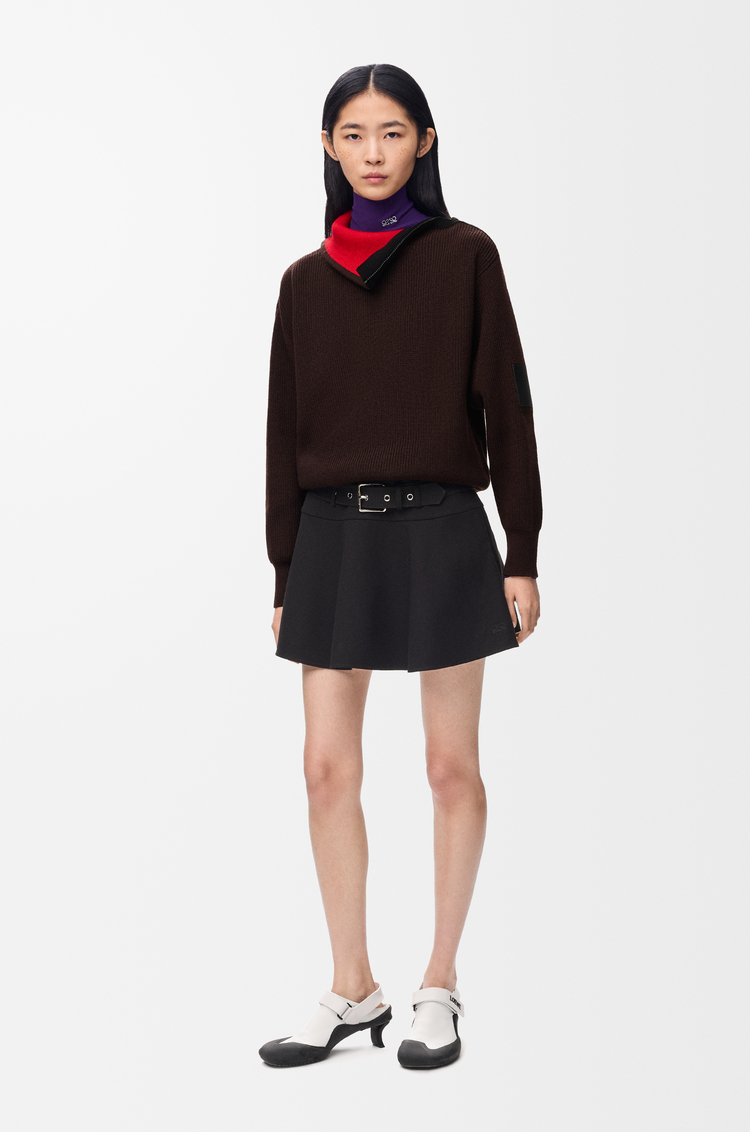 LOEWE Mini skirt in cotton Black