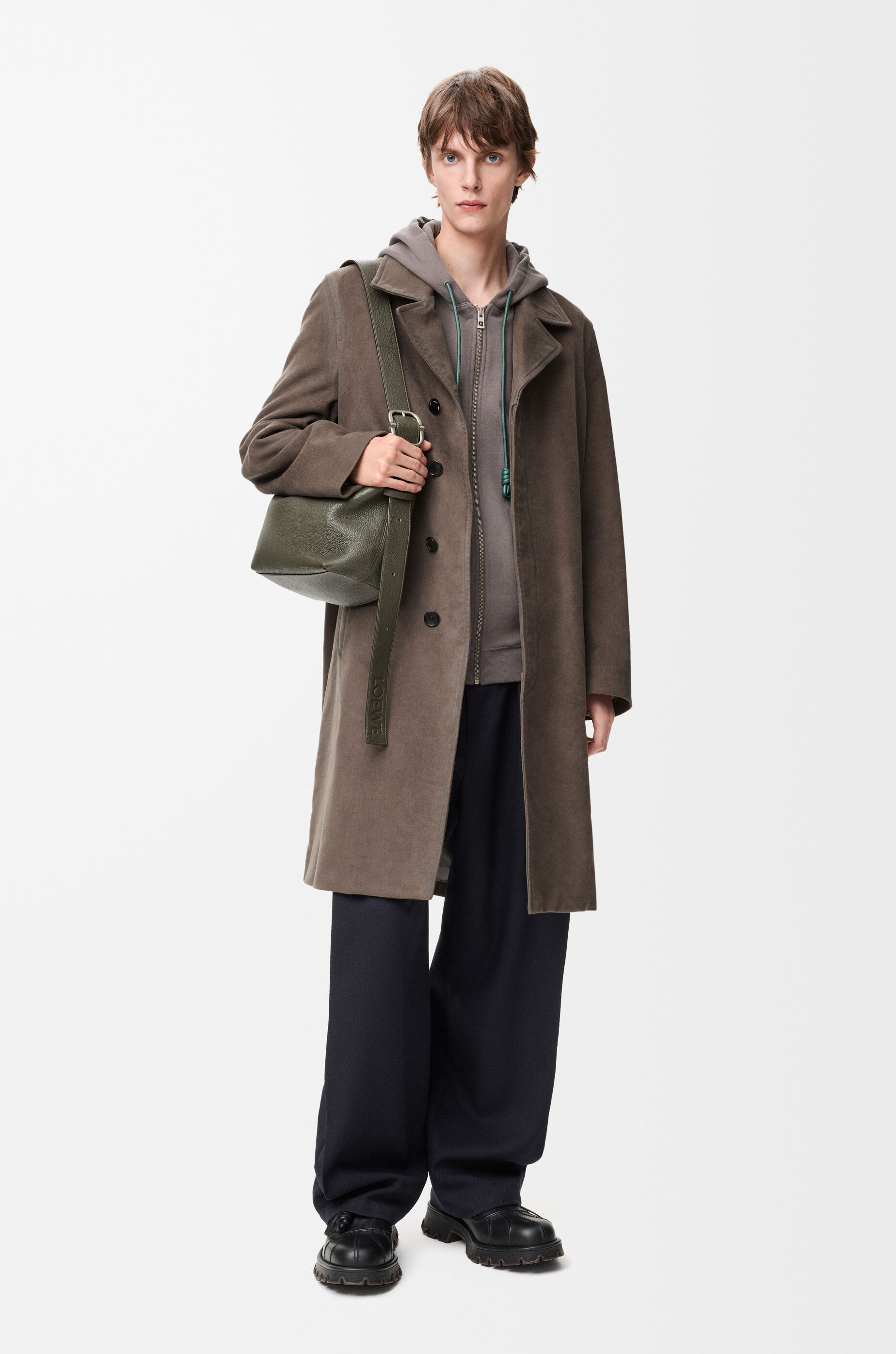 Coat in cotton blend Brown - LOEWE USA Official Website